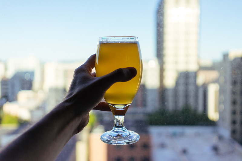 craft beer, one person, built structure, hand, building exterior, beverage, human body part, haze, body part, drink, united states, refreshment, 4K, chattanooga