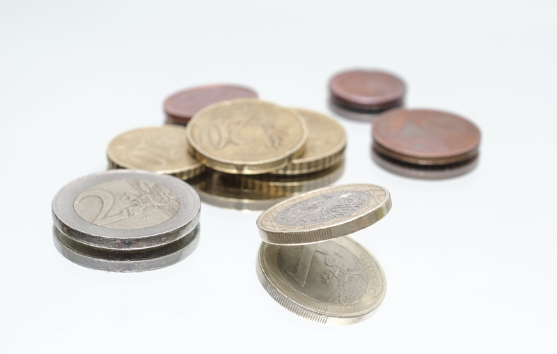 white background, still life, coins, banking, economy, colored, value, european, exchange, 4K, coin, group of objects, pay, business, finance and economy