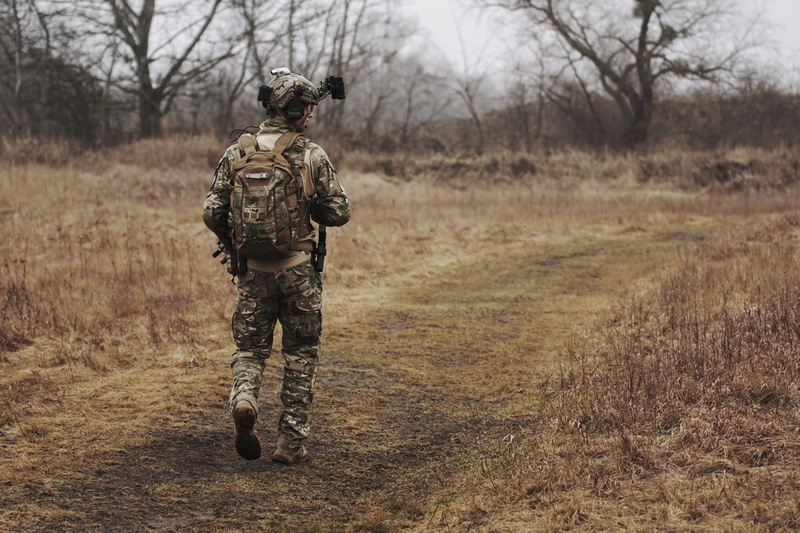 grass, soldier, people, outdoors, government, rifle, men, full length, service, walking, gun, military uniform, special forces, armed forces, adult, camouflage clothing