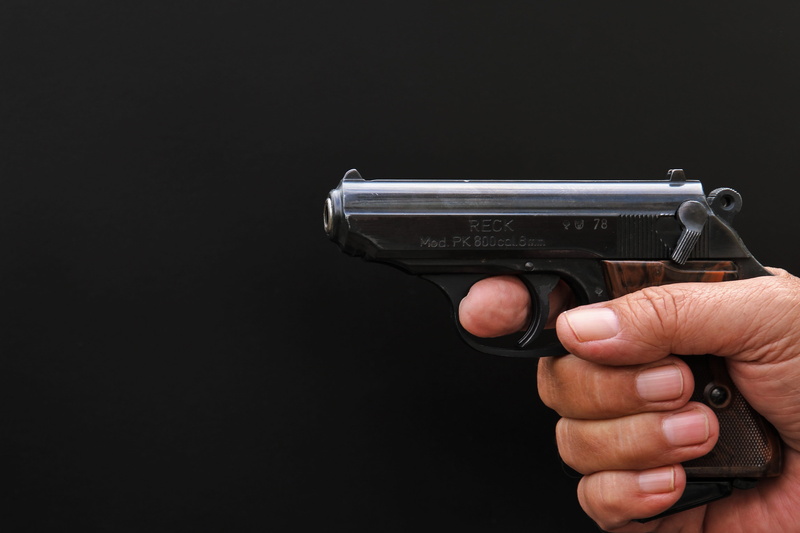 Hand Gun, automatic, person, crime, hand, social issues, gun, human limb, brown, human body part, human hand, studio shot, finger, handgun, blank gun, human finger