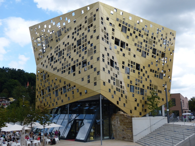 apartment, cube, cloud - sky, art, street, nature, low angle view, city life, building exterior, remsterrassen, sky, built structure, art building, holes