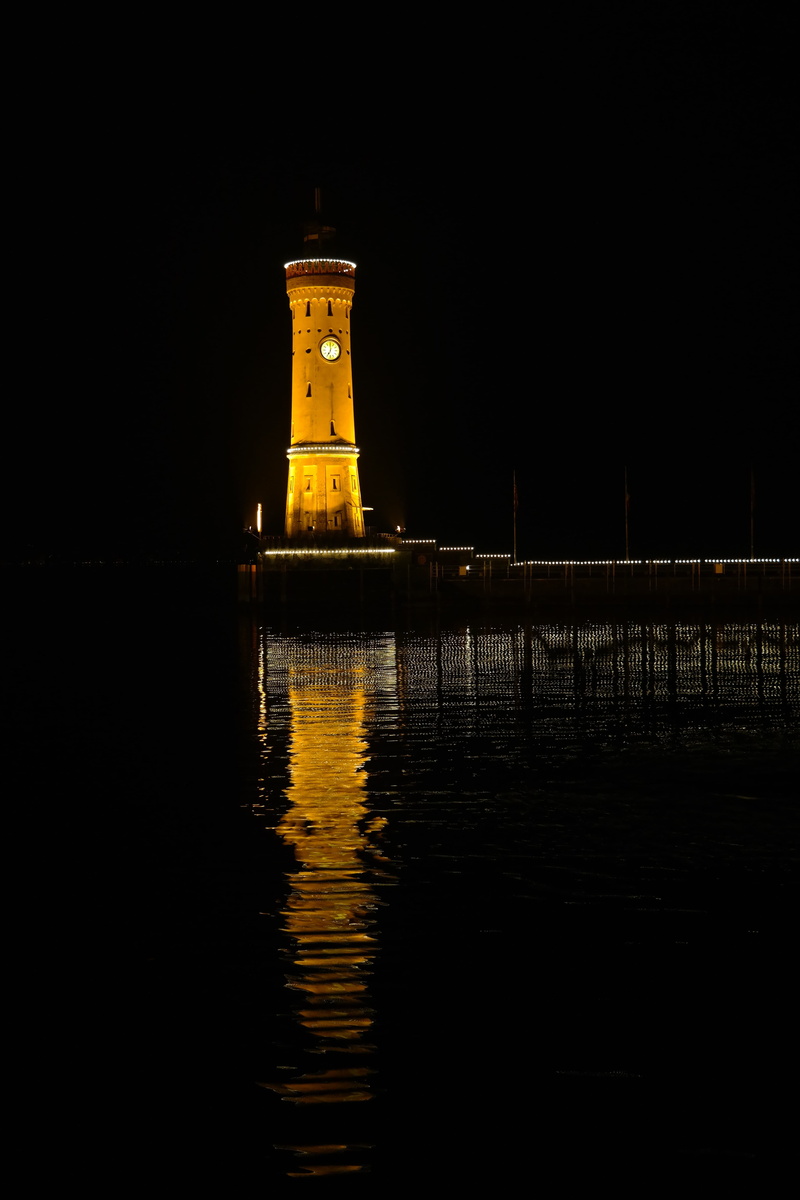 outdoors, tower, lake, Port, promenade, holiday destination, landmark, waterfront, reflection, bavaria, safety, tourism, dusk, holiday, lighting Equipment