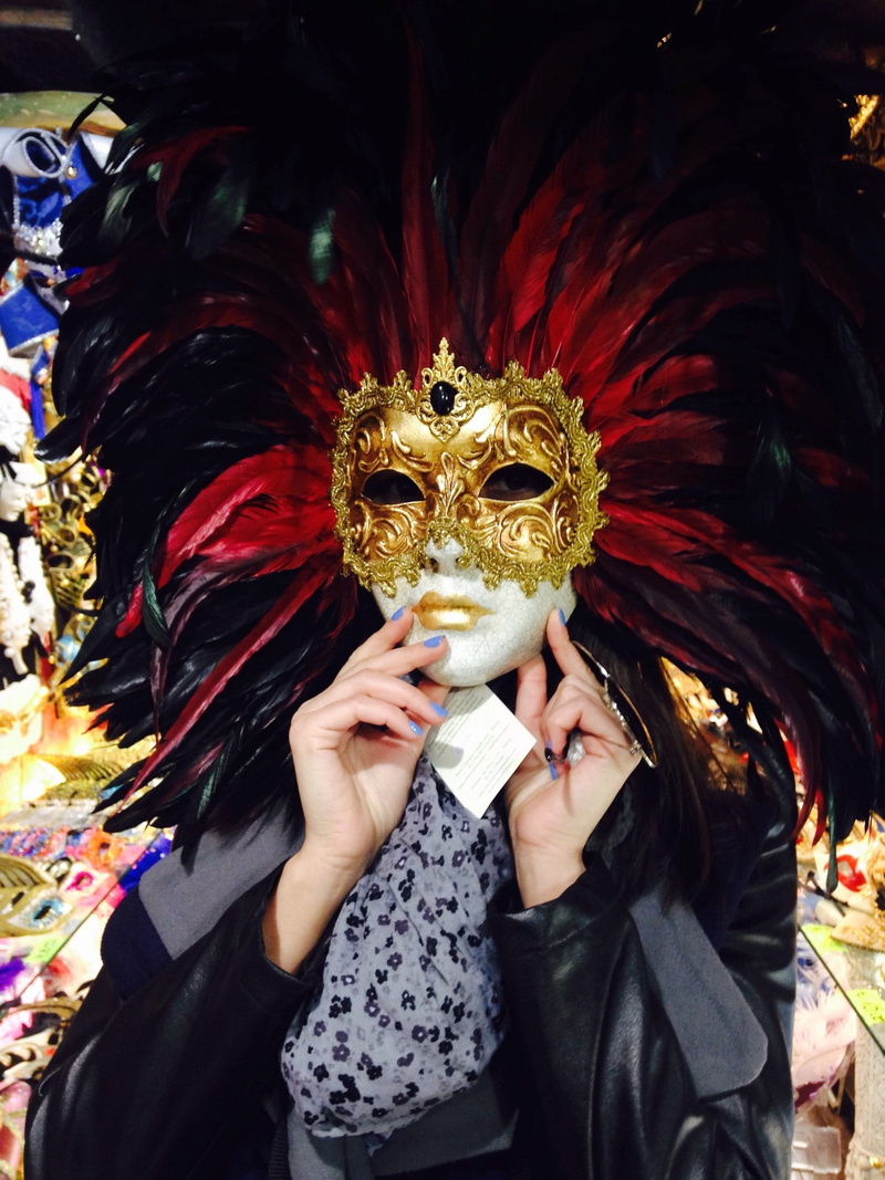 mask, adult, leisure activity, women, venice - Italy, mask - Disguise, costume, italy, celebration, front view, obscured face, real people, multi Colored