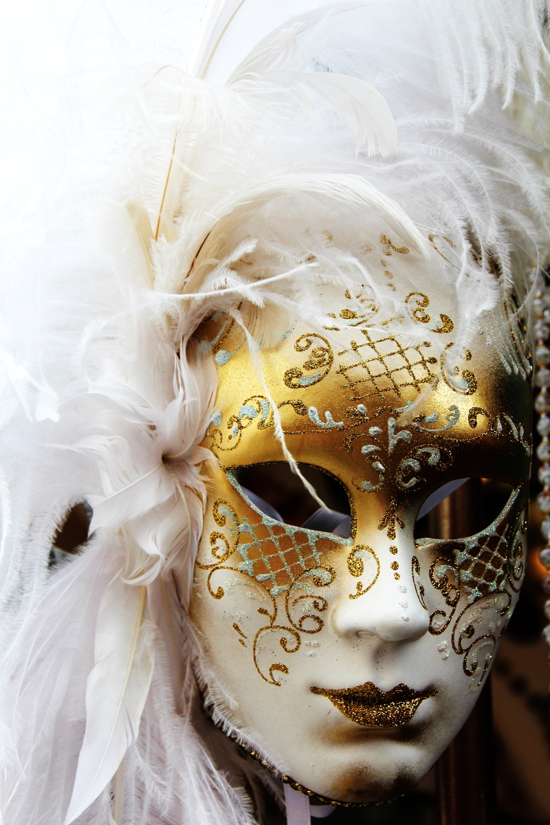 white, venice Carnival, venice - Italy, carnival - celebration event, day, white color, human representation, venice, obscured face, carnival, venetian mask