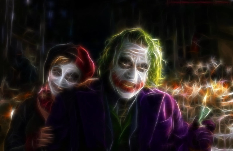 Joker, Batman, people, women, lifestyles, young women, looking at camera, real people, movies, indoors, front view, adult, digital composite