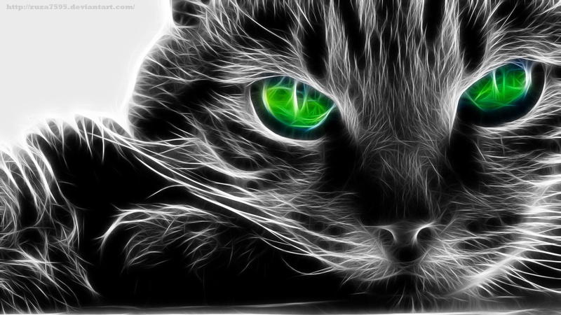 illuminated, light - natural phenomenon, indoors, front view, body part, cat, 1080P, composite image, green color, artwork, Fractalius, technology, human face