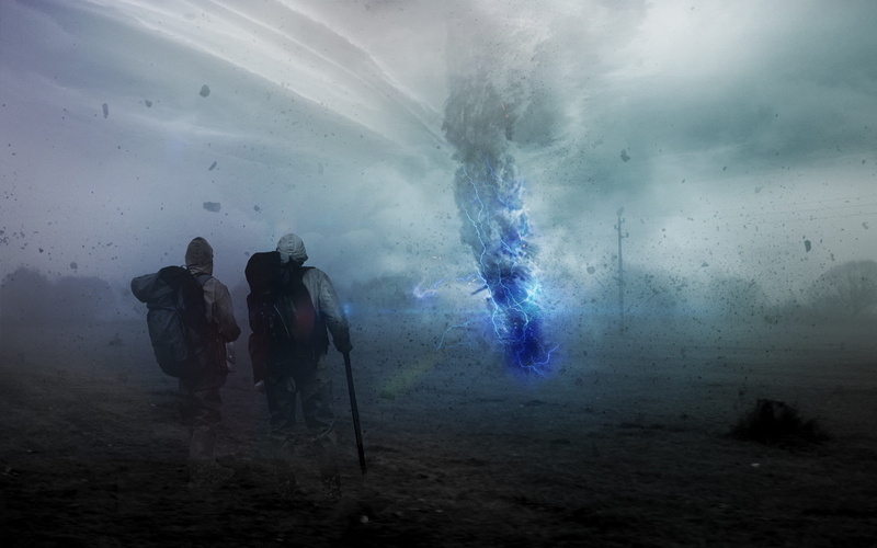 digital art, Vadim Sadovski, 1080P, sky, men, twister