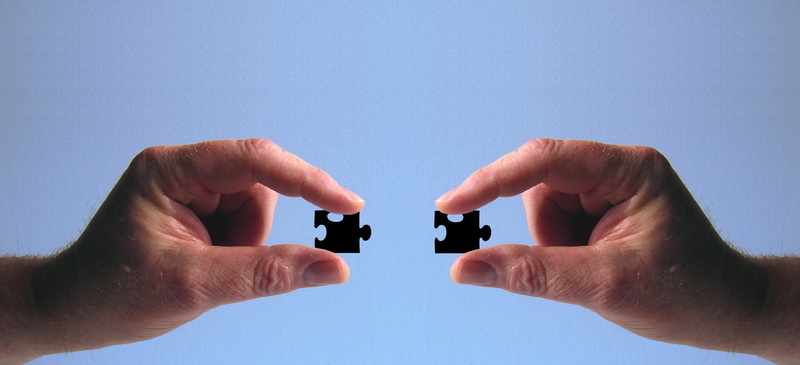insert, hand, blue, indoors, holding, human Hand, blue background, together, fragments, teamwork, cohesion, cooperate, men, fit, finger, keep, team spirit