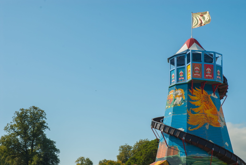 tree, no people, multi colored, oak, plant, architecture, sky, the past, amusement park, beacon, building, copy space, tower slide, phtography, building exterior