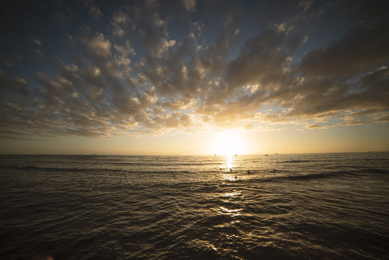 sunlight, water, land, ocean, sky, hawaii, dusk, cloud - sky, no people, sun, sunset, white, horizon over water, scenics - nature, surfer, bright, tranquil scene
