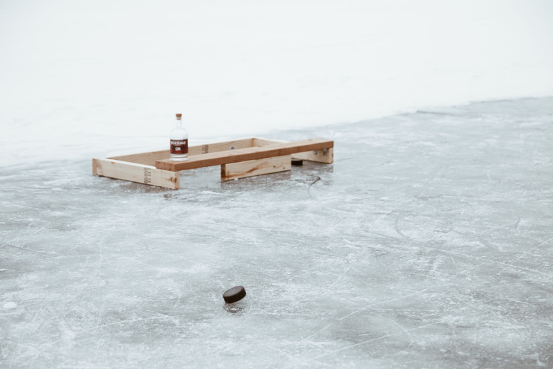 dinghy, pond hockey, outdoors, transportation, plank, boat, white color, sports, apparel, wood, plywood, built structure, snow, 5K, skating, one animal