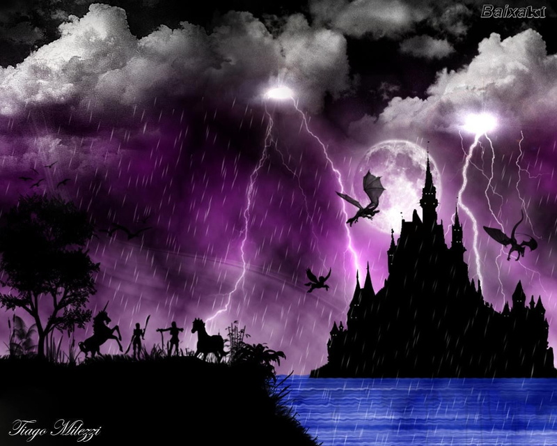 power in nature, water, dragon, architecture, nature, artwork, purple, lightning, motion, dark, sky, fantasy art, silhouette, arts culture and entertainment
