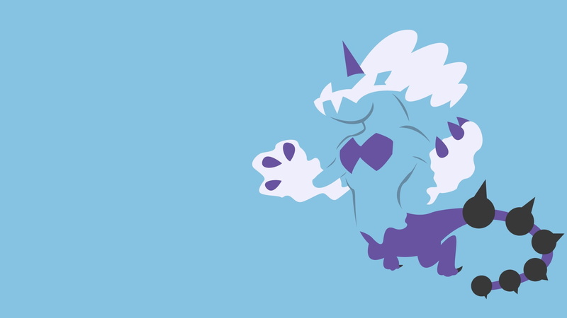black, dragon, thundurus, blue, character, blue background, minimalism, 1080P, background, purple, white, animated