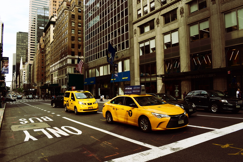 5K, city, no people, land vehicle, sedan, street, road, transport, taxis, middle, motor vehicle, car, daytime, crossing, public, transportation, traffic
