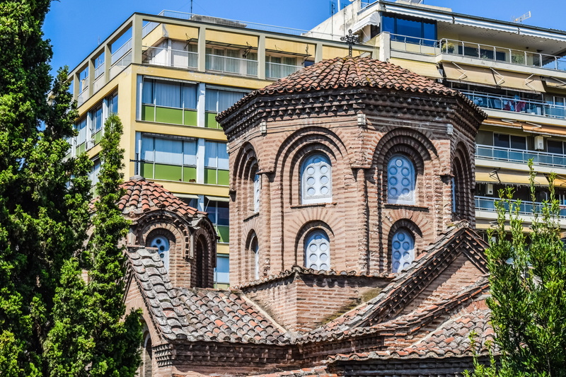 sky, no people, day, sunlight, thessaloniki, history, building exterior, tree, macedonia, byzantine, salonica, greek, greece, 5K, outdoors, low angle view