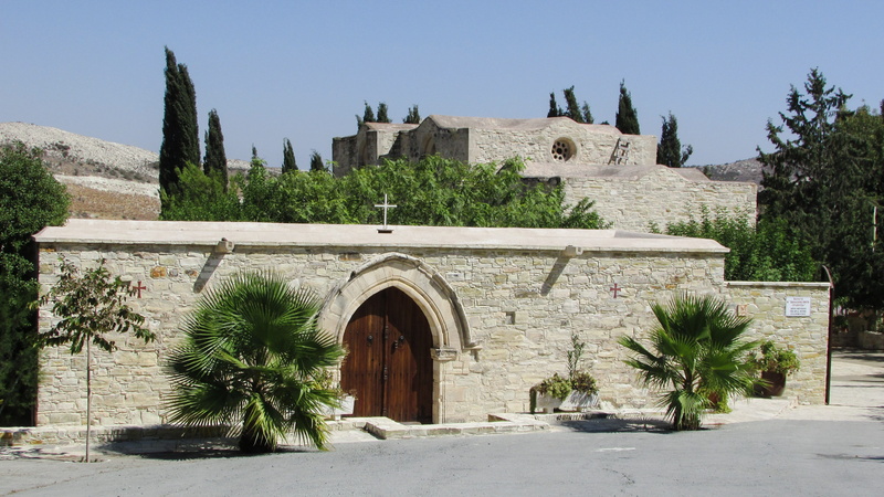 sunlight, the past, panagia stazousa, cyprus, built structure, tree, architecture, monastery, arch, day, 14th century, history, clear sky, byzantine, 4K