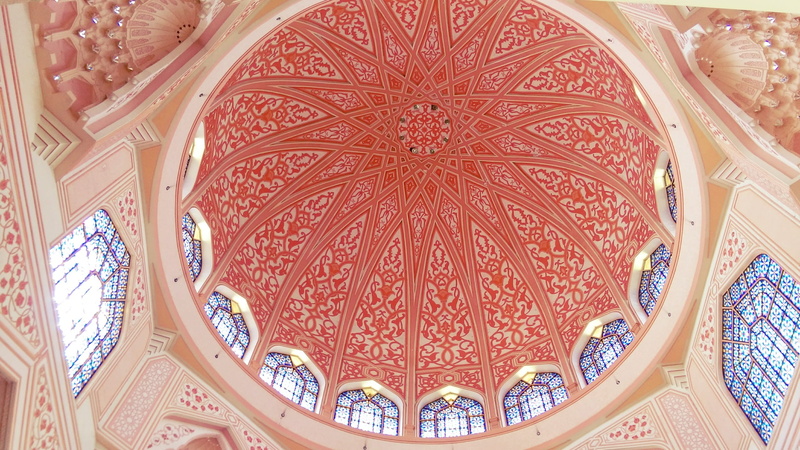 mosque, cupola, architecture, built structure, ornate, floral pattern, design, craft, spirituality, ceiling, 2K, pattern, place of worship, religion, architectural column