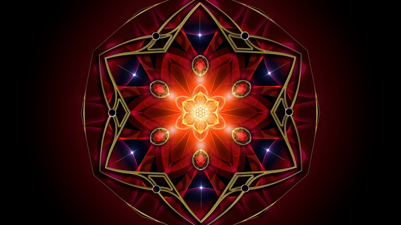 1080P, red, celebration, bright, heart shape, fractal, abstract, illuminated, shape, star shape, studio shot, black background, glowing, light - natural phenomenon