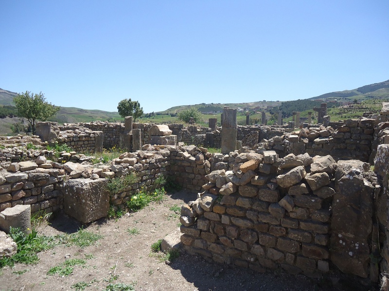 algeria, travel destinations, past, 1080P, africa, architecture, stone wall, old, djemila, solid, archaeology, sunlight, stone material, old ruin, copy space