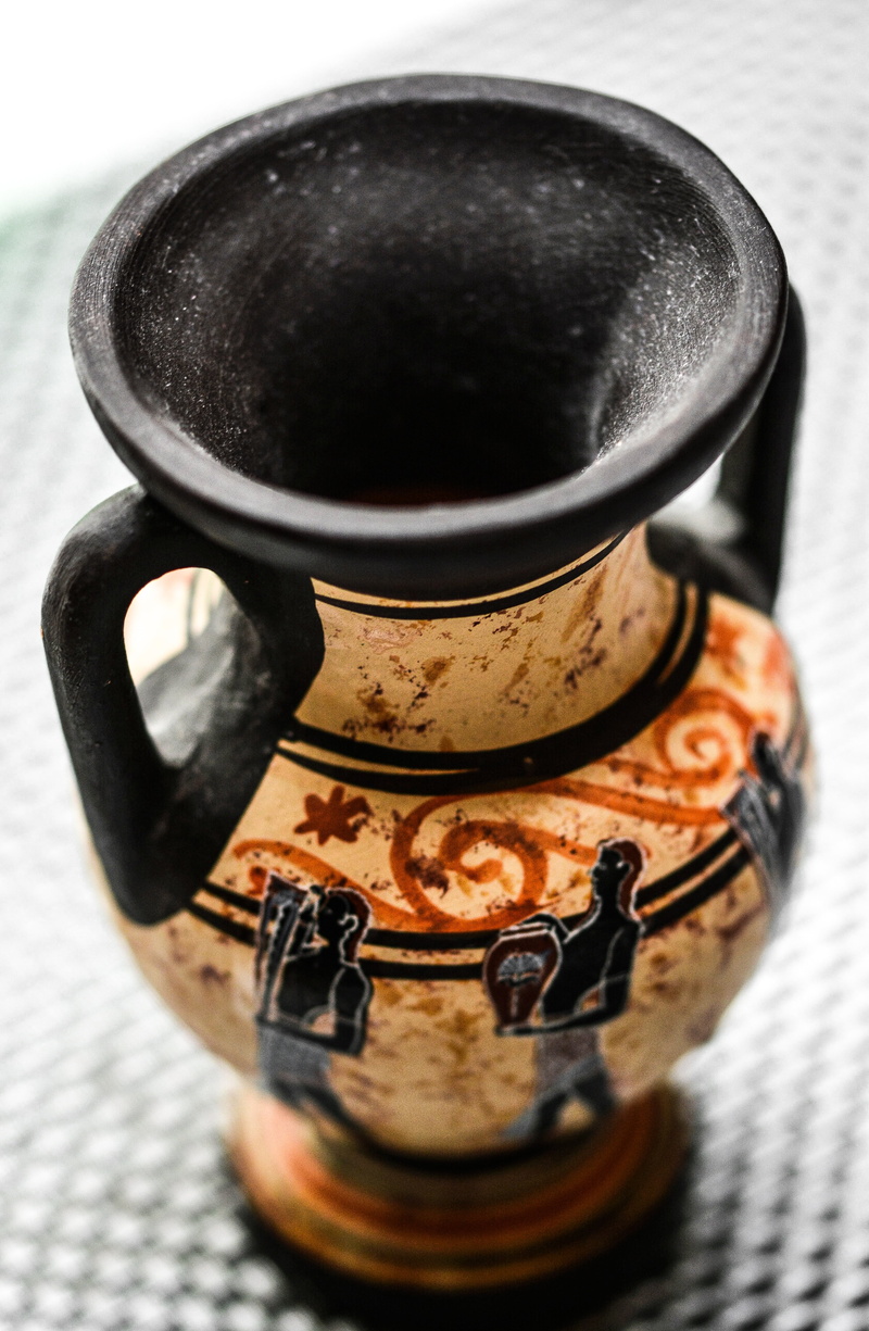 coffee, greek, paint, metal, design, history, still life, mug, selective focus, pictorial, mediterranean, historical, focus on foreground, black color
