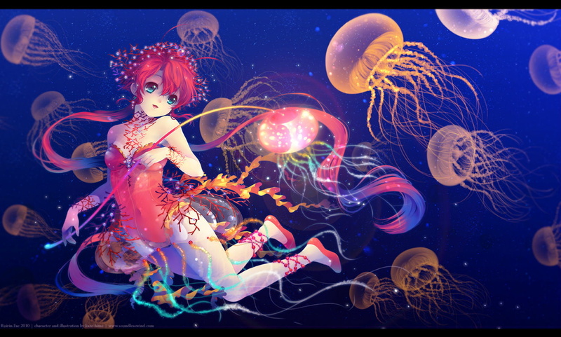 mood, original, bokek, jellyfish, 720P, tagme, underwater, fantasy, kaze hime, girl