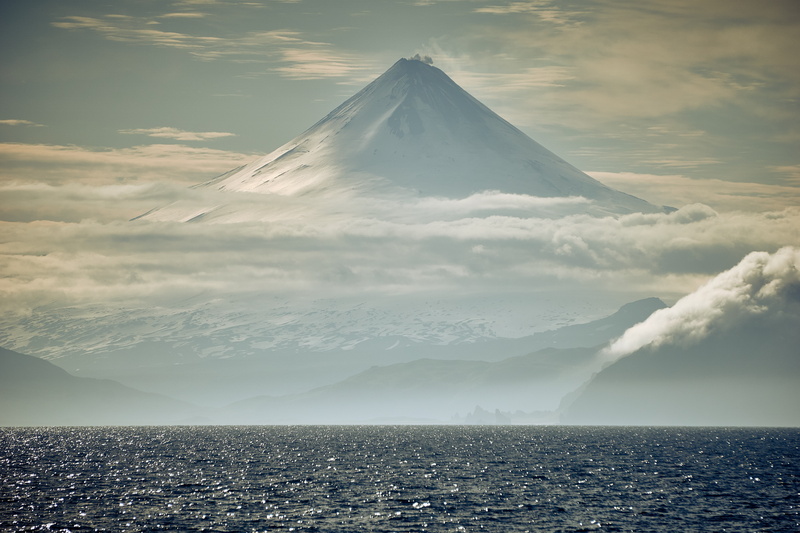 5K, mountain, photography, landscape photography, Aleutian Islands, E 55, Shishaldin, near, Unimak Island, snow, Alaska, sea, mountains, nature, landscape