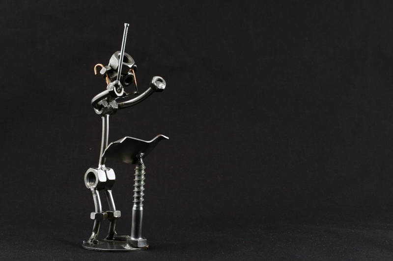 cut out, equipment, figure, corkscrew, gray, silver - metal, single object, craft, still life, art and craft, conductor, no people, studio shot, music