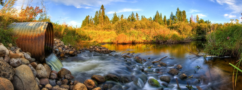 river, pipe, trees, 2K, water