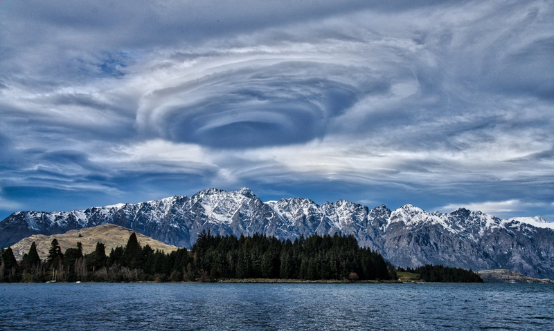 Mountain, Cloud, Vortex, New Zealand, Lake Wakatipu, 1080P, Earth, Storm
