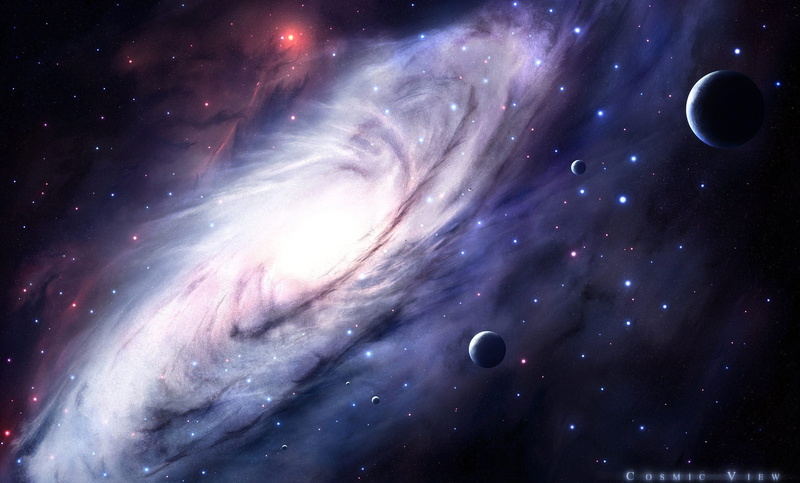 illustration, vortex, stars, galaxy, planets, nebula, 1080P, space