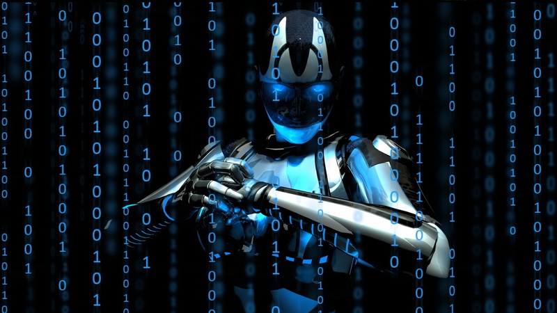 human representation, representation, 1080P, digital art, cyborg, silver colored, computer, front view, indoors, technology, connection, focus on foreground