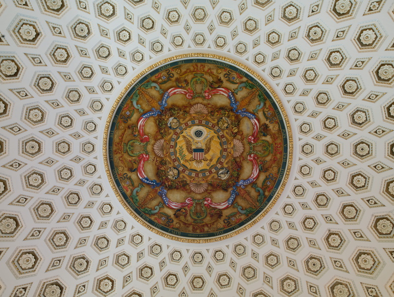 ceiling, library of congress, round, architecture and art, indoors, representation, architecture, place of worship, religion, ornate, directly below, cupola