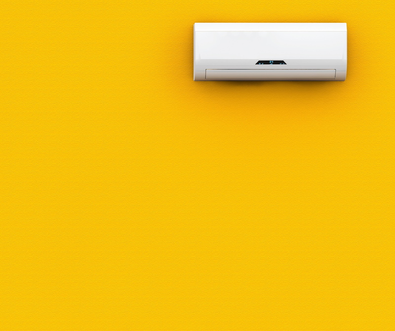 air conditioning, wall, yellow, 2K