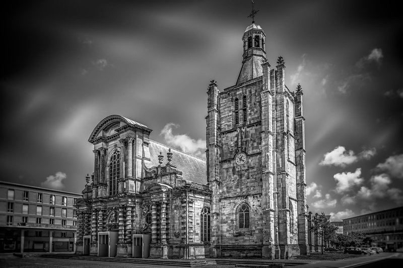 sky, church, city, the past, architecture, no people, nature, europe, french, cathedral, le havre, notre-dame, tower, built structure, building, place of worship
