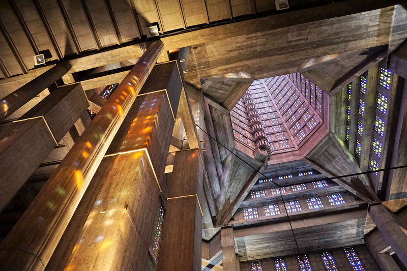 low angle view, catholic, light, play, pattern, sun, indoors, steel, dome, no people, 4K, church, built structure, steps and staircases, architecture