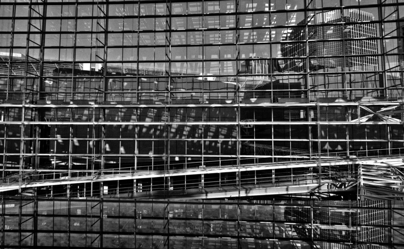 full frame, glass, nature, Tokyo, blackandwhite, Black and White, Windows, city, building exterior, nikond700, construction site, tokyointernationalforum