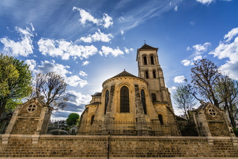 belief, basilica, no people, historic, blue sky, urban, sky, nature, blue, catholic, ancient, old, tower, paris, city, spring, spirituality, exterior, traditional