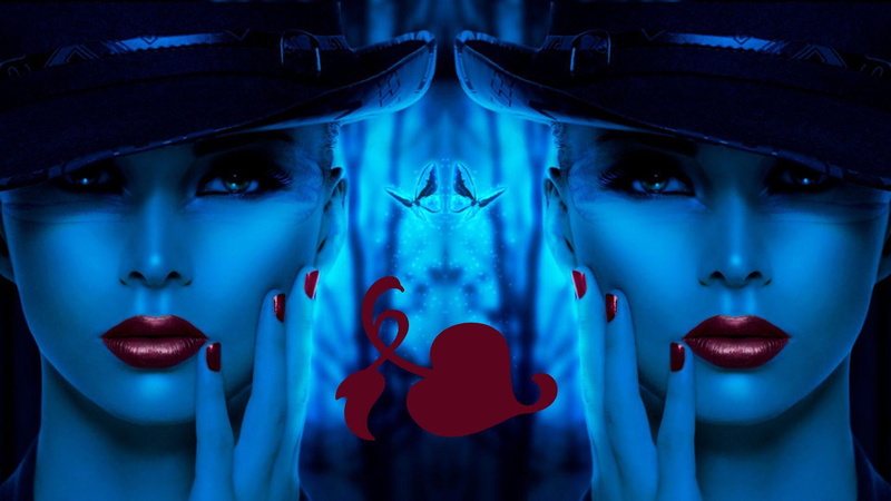 3d and abstract, double, blue, je, butterfly, beauty, purple, 1080P, photoshop, woman