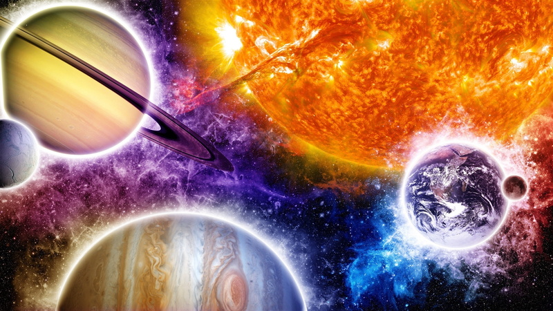 2K, Beautiful, Stars, Space, Sun, Colorful, Planets