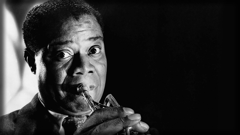 close-up, black background, armstrong, 1080P, activity, looking at camera, jazz, mid adult men, portrait, traditional pop, aggression, mid adult, real people