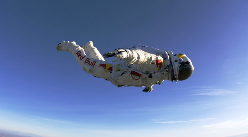 Spacesuit, Skydiver, felix baumgartner, Skydiving, sky, men, Flying, Red Bull, Falling, 4K
