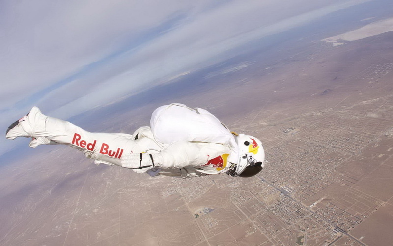 felix, 720P, bull, baumgartner, red, skydiving