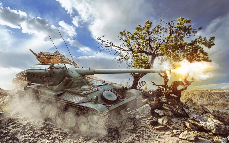 tanks, world, amx, france, world of tanks, 1080P, firing, tanks from games, games
