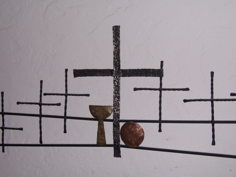 indoors, adult, wood - material, architecture, decor, communication, prison, cross, wall - building feature, gray, no people, symbol, day, communion, Cross