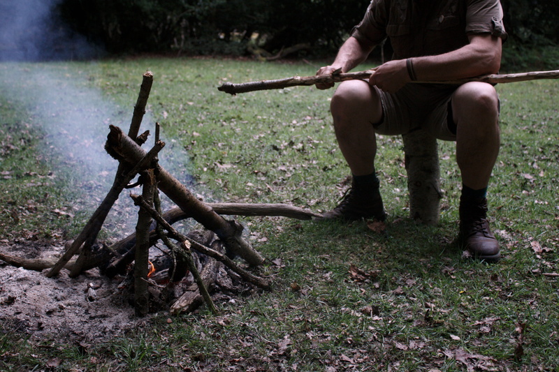 knife, holding, campfire, daytime, making, one man only, men, man, people, real people, adult, log, leisure activity, sadness, adults only, stick, full length