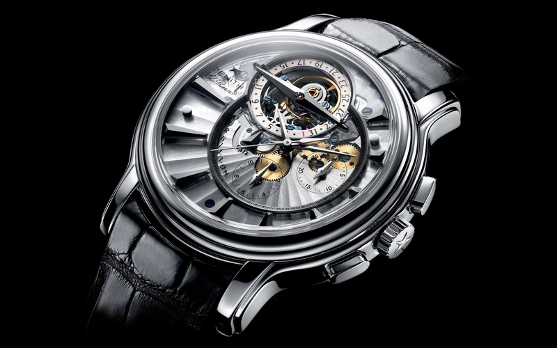 close-up, wristwatch, luxury, reflection, clockworks, indoors, macro, studio Shot, isolated, chrome, instrument of time, silver, black Background, clock face