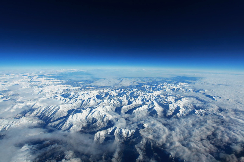 pyrenees, aerial view, scenics - nature, 1080P, outdoors, planet earth, birds eye view, environment, above, clouds, winter, extreme terrain, snow, tranquil scene