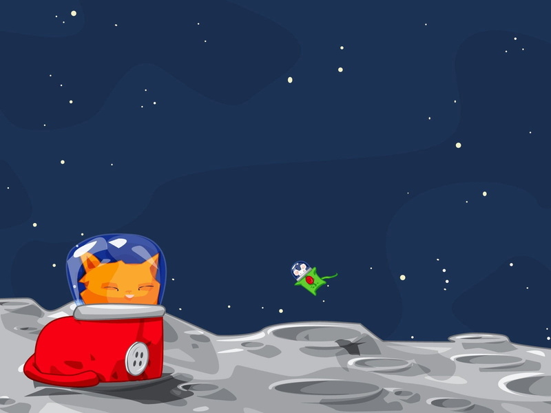 cute, toy, red, drawing, star - Space, creativity, blue, christmas, digital, art and craft, season, humor, floating, mouse, cat, illustration, cartoon