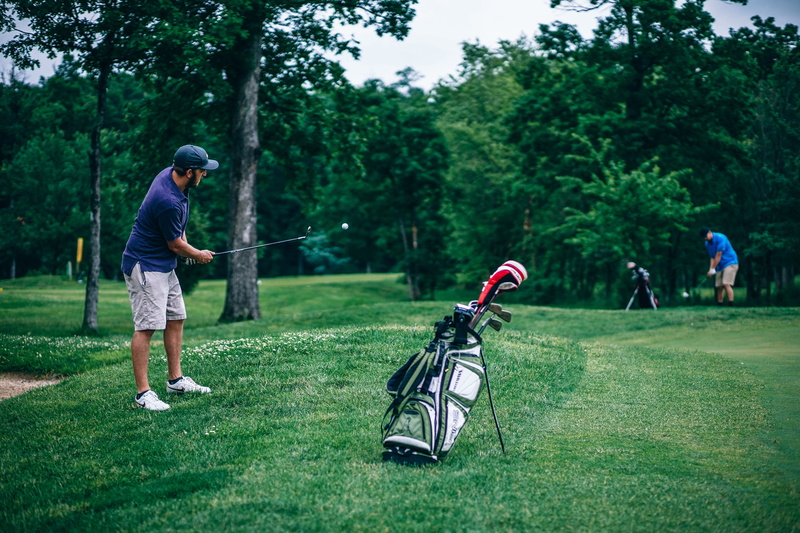 5K, green - golf course, daytime, full length, golf, grass, golf bag, sport, lifestyles, caucasian Ethnicity, man, golfer, tree, people, summer, group of people