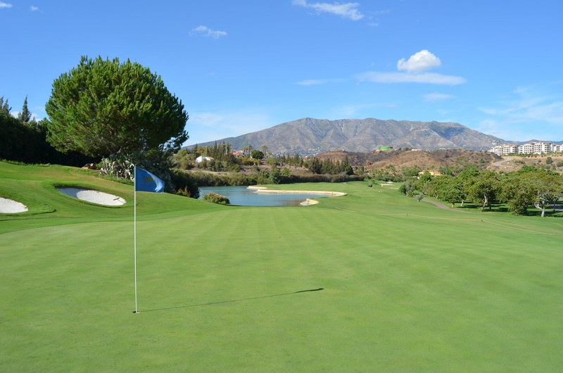 mountain, land, putting Green, green - golf course, activity, green Color, golf flag, 4K, spain, sky, summer, leisure Activity, tree, nature, flag, scenics - nature